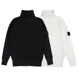 TOPSTONEY Badge Brodé Brassard Pull Homme Fileté Demi-cou Pull Couple Slim Pull ST-2022623