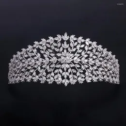 Pinces à cheveux Jankelly Mode Dames Coiffes De Mariage Avec Cube Zircon En Gros Accessoires De Mariée Coiffe Diadèmes