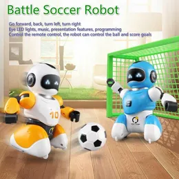 RC Robot Toy Smart Football Battle Пульт дистанционного управления родительские детские электрические игрушки образовательные для мальчиков дети рождественский подарок 230725