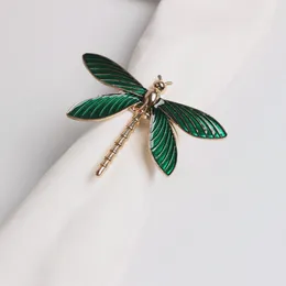 Pierścienie serwetki 4PCS ociekająca Dragonfly Button Pierścień