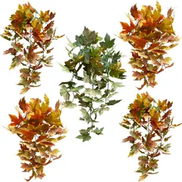 Decorative Flowers Artificial Wall Hanging Maple Plants Silk Leaves Garland Home Fall Thanksgiving Decoration