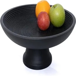 Folkulture Wood Fruit Bowl or Decorative Pedestal Bowl for Table D cor, Wooden Fruit Bowl for Kitchen Counter or Farmhouse Centerpiece, 12-