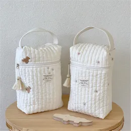 DIAPER Väskor Korean Maternity Bag Baby Caddy Organizer Nappy Storage för Born Reablerable Brodery Mamma Handväskor Artiklar 230726