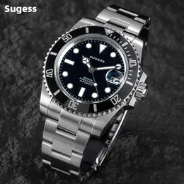 Andra klockor Sugess Watch of Men Diver NH35 Automatisk mekanisk armbandsur Datum Sapphire Crystal Luminous Ceramic Bezel Waterproof 200M 230725