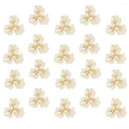 Sunglasses 20pcs Rhinestone Pearl Embellishments Metal Flower Buttons Brooch Alloy Charms For DIY Craft Jewelry Making Wedding Supplies