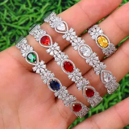 Necklace Earrings Set GODKI Luxury Flower Saudi Arabia Bangle Ring For Women Wedding Engagement Brincos Para As Mulheres 2023