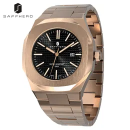 Other Watches SAPPHERO Mens Watch 100M Waterproof Stainless Steel MIYOTA Quartz Movement Casual Business Style Wristwatch Luxury Elegant Gift 230725