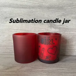 11oz Sublimation Frosted Glass Candle Jar Candle Holder Blank Water Bottle DIY Heat Transfer Candle jar 01