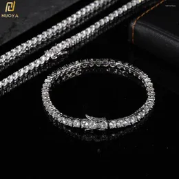 Pulseiras de link Hip Hop Jóias Iced Out Tennis Bracelet 5A CZ Bling 3mm 4mm 5mm 6mm Zircônia cúbica para homens e mulheres