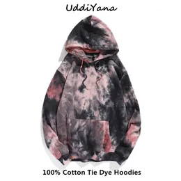 Damen Hoodies Sweatshirts 100 Baumwolle Frauen Tie Dye Mode Trainingsanzug Harajuku Pullover Herren Hoodie Frau Kleidung Y2K Top Streetwear 230726