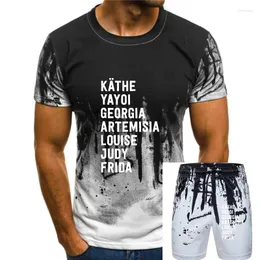 Tracki męskie słynne kobiety artyści feministyczne sztuka historia sztuki T Shirt żeński wizualny feminizm