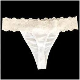 Sublimation Blanks Blank Polyester Thongs Lace Double Sided Printing Personalized Women Underwear Drop Delivery Office School Business Dh2Gw