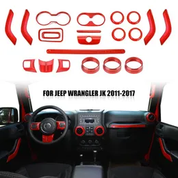 21pcs Полный комплект отделки отделки интерьера для Jeep Wrangler JK 2011-20172308