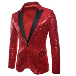 Monerffi Erkek Parlak Blazers Ceket Sequin Glitter Suit Ceket Erkekler Gece Kulübü DJ Stage Singer Blazers Düğün Partisi Palto Erkek308h