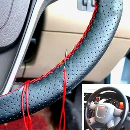 Крышка рулевого колеса 36 38 40 см DIY CAR COAR Three Colors Tround Craid с иглами и нитью искусственной кожи2266