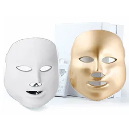 Massageador facial 7 cores vermelhoverdeazulbrancocianoroxo 3D máscara antienvelhecimento Led pon tratamento PDT máquina de remoção de rugas 230725