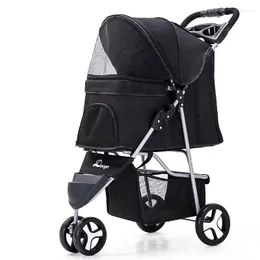 Dog Carrier Lightweight Folding Pet Trolley Cat And Go Out Cart Three-wheeled Supplies Stroller