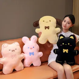 Plush Pillows Cushions Cartoon Gingerbread Man Pillow Cute Cat Dinosaur Rabbit Bear Cookie Stuffed Doll Car Seat Cushion Plush Toys Home Decor Biscuits 230726