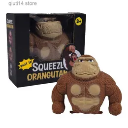 Dekompressionsspielzeug Squeeze Gorilla Toy Sensorisches Stressspielzeug Gummi Stretch und Squeeze Gorilla Geschenk für Kinder zu Hause Büro Auto Lustiges Affenspielzeug T230726