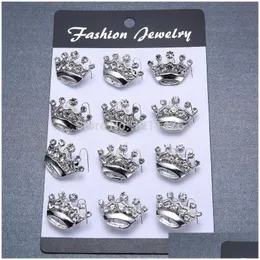 Sztuka i rzemiosło mody mini broszki brooch broszki koronowe dla Lady stop 12pcs/działka fBR002 DOSTAWA DOMOWA DOM DH2KN