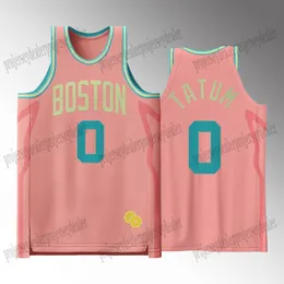 Bostonlar 2023-24 Pembe Basketbol Forması Jayson 0 Tatum 7 Brown Grant T Celtices 12 Williams Robert 44 Williams III Marcus