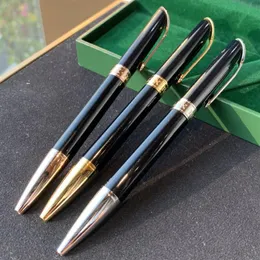Luxury Gift Ballpoint Pen Högkvalitativ klassisk RLX Branding Sliver Metal Grid Stationery Office School Supplies Skriv smidig med 233x
