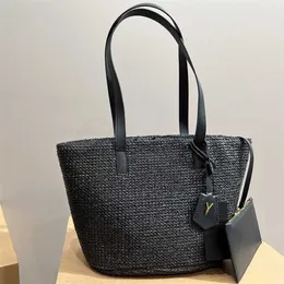 Shoppingväskor sommarstrand lyxdesigner kvinnor reser handväskor mode avslappnad stor halm tote vävd axel middag väska väska handväska 230421