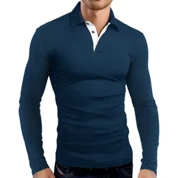 LU MEN POLO SHIRT Long Sleeve T-Shirt Mens Sport Style Style Button Button Train