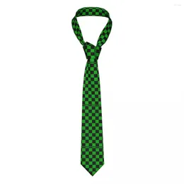Bow Ties Black and Green Two Tin Tiped Mod Checkers 8cm تصميم هدايا الرقبة للرجال قميص Cravat