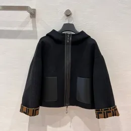 moda di lusso cappotto di lana da donna giacca firmata invernale con cappuccio doppio lato cappotto corto moda casual cappotto giacca a vento capispalla da donna di alta qualità