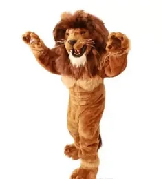 2024 Hot Friendly Lion Mascot Costume Dorosły Rozmiar Dzikie zwierzę mężczyzn Lion Król karnawałowa maskototka Mascotte Fit Suit