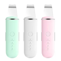 Ansikte Massager Professional Ultrasonic Ion Skin Scrubber Electric Exfoliator Por Cleaner Blackhead Borttagning Laddningsbar skönhetsenhet 230725