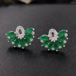 Stud Earrings Elegant Flower Petals For Women 2023 Fashion Romantic Bridal Wedding Cubic Zirconia Stone Earring Jewelry