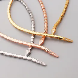 long gold sliver dainty initial snake luxury necklaces Pendants set for women bracelet diamond Luxury designer jewelry Party Wedding Mother gifts Birthday girls