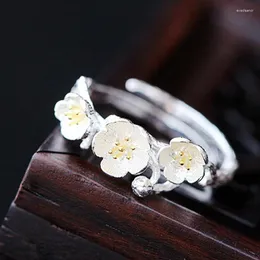 Halskette Ohrringe Set Mode Blume Frau Ring vergoldet Öffnung Hochzeit Paar Ringe 2023 Trend koreanischen Stil Frauen Zubehör Schmuck