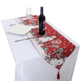 Jewelry Pouches TUMBEELLUWA Christmas Table Runner Placemat Yarn Dyed Tablecloth Anti-wrinkle Durable Cover Year Decoration