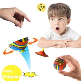 Novel Fidget Toys Hip Hop Pops Rubber Anti Stress Bouncing Ball Bounce Spinner Bowl Spinning Top Jumping Popper Ball for Kid Toy