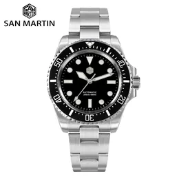 Other Watches San Martin 2023 Men Diving Watch NH35 Luxury Automatic Mechanical Wristwatch Sapphire Waterproof 300m Fly Adjustable Clasp 230725