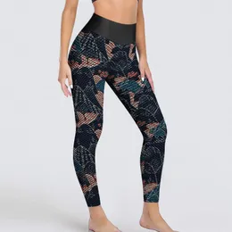 Active Pants Mountains Kimono Art Leggings Japanese Traditionell landskap Gym Yoga Lady Sexig vintage Leggins snabbtorkade sportstrumpbyxor