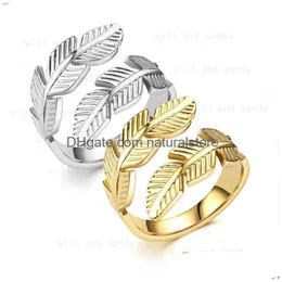 Band Ringe Engel Flügel Feder Ring Wrap Hip Hop Edelstahl Für Frauen Männer Mode Edlen Schmuck Will Und Sandy Drop Lieferung Dhags