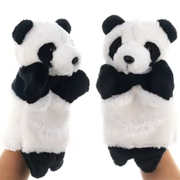 Puppets 25cm Panda Plush Hand Puppet Animal Stuffed Doll Soft Glove Cartoon Role Play Bedtime Story Telling Kid Children Learning Muppet 230726