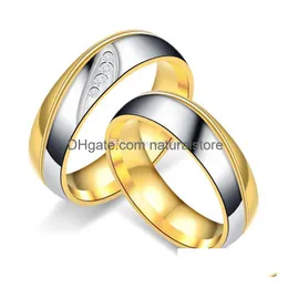 Band Rings Contrast Color Gold Diamond Ring Cross Grain Women Mens Fashion Jewelry Will And Sandy Gift Drop Delivery Dhh4E