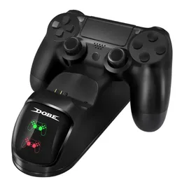 Snabb GamePad -laddningsdocka för PS4 -dubbelkontroll Charger Station Joystick Stand Holder Base för Sony PlayStation 4 Pro / Slim