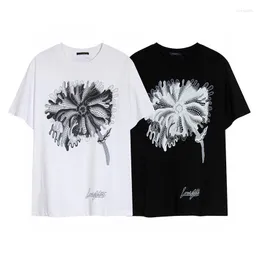 Men's T Shirts 2023 Summer Grass Vine Fire Printed Cotton Half Sleeve Couple Fashion Casual Short T-shirt For Men And Women