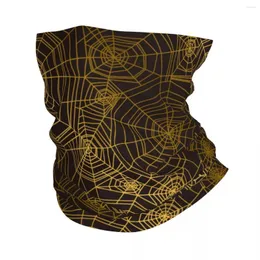 الأوشحة العنكبوت Webs Animal Bandana Neck Gaiter المطبوعة الذهب بالاكلافا الوجه الوشاح متعدد الوظائف.