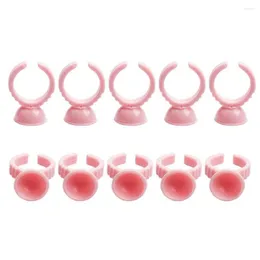 Makeup Brushes 1000pcs Disposable Pink Plastic Tattoo Pigment Ring Ink Cups Holder Tools Eyelash Extension Glue Rings