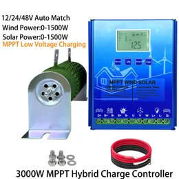 12V 24V 48V WIND1500W Solar1500W MPPT Hybrid Colar Controller مع عرض LCD COMON إلى حمض الرصاص والليثيوم أيون