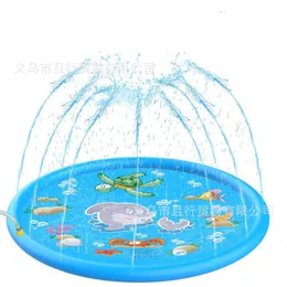 Sand Play Water Fun Children's Summer uppblåsbara leksaker Popup Mat Outdoor Spray Garden Lawn Fountain Watering 230726