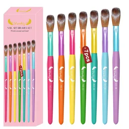 Nail Brushes 7PCS Acrylic Art Set for Powder System Color Application Extension Carving Size 6 8 10 12 14 16 18 230726