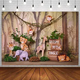 Background Material Forest and Jungle Background Boy Wildlife Park Birthday Party Monkey Lion Wildlife Photo Background Photo Studio Prop Decoration Photo Ozone X